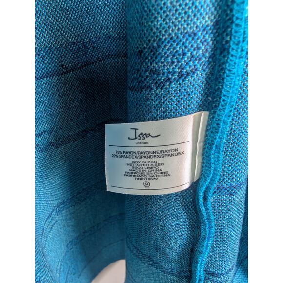 NEW Issa London Abstract Stripe Fit & Flare Dress Blue L - Picture 8 of 8